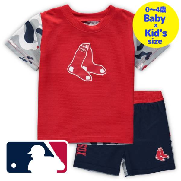 【送料無料】【ベビー・キッズサイズ（0-4歳用）】 MLBオフィシャル キッズ用上下2点セットアップ 子供用上下セット 吉田正尚 ボストン・レッドソックス Boston Red Sox T-Shirt & Shorts Set