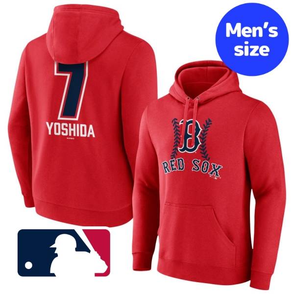 【送料無料】 MLBオフィシャル メジャーリーグ公式 メンズ パーカー フーディー 長袖トップス ボストン・レッドソックス 吉田正尚 Boston Red Sox Name & Number Fastball Pullover Hoodie