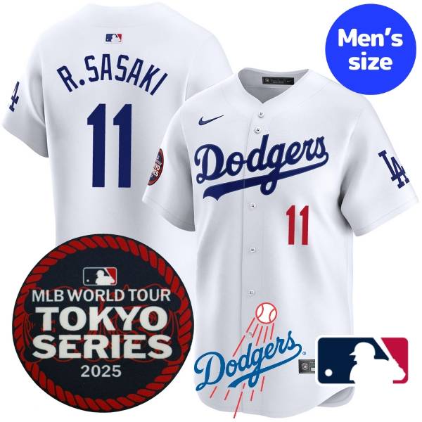 【送料無料】【数量限定】 MLB開幕戦東京シリーズ2025 MLB公式 メジャーリーグオフィシャル 正規品 NIKE ナイキ メンズ ロサンゼルス・ドジャース 佐々木朗希 ジャージ ユニフォーム ユニホーム Roki Sasaki Los Angeles Dodgers 2025 Tokyo Series Jersey