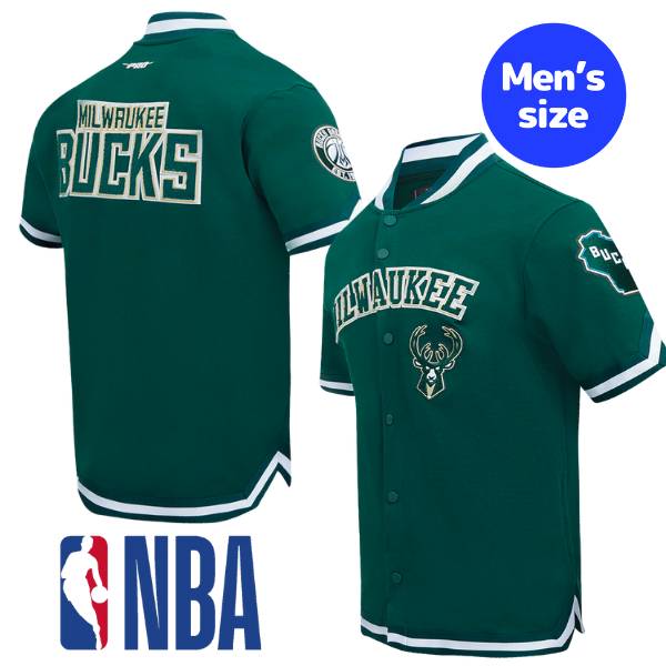 【送料無料】 NBA公式 オフィシャルアイテム メンズ ジャケット スタジャン アウター 半袖トップス Pro Standard プロスタンダード ミルウォーキー・バックス MILWAUKEE BUCKS CLASSIC MEN'S WARM UP JACKET