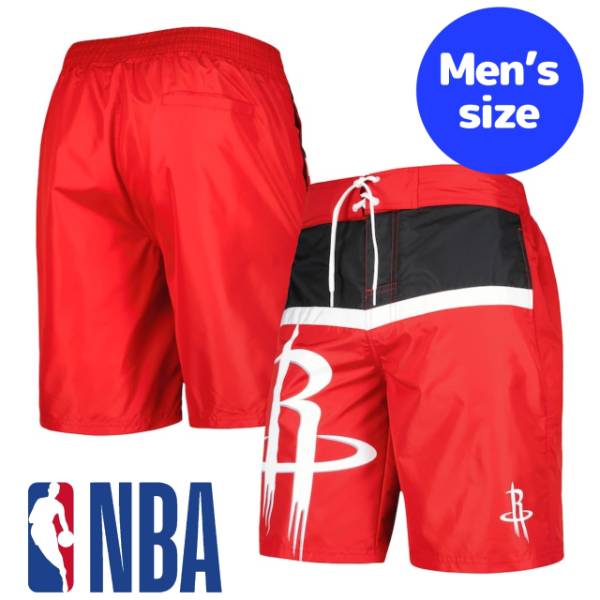 【送料無料】 NBA公式 メンズ スイムウェア 海水パンツ 海パン スイムスーツ スイムトランクス 海水浴 ビーチ プール ヒューストン・ロケッツ Houston Rockets Sea Wind Swim Trunks