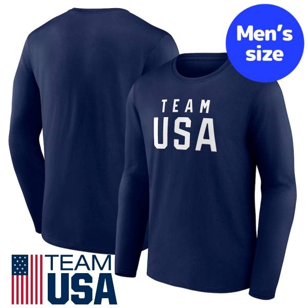 【送料無料】 パリオリンピック2024 チームUSA公式 メンズ 長袖Tシャツ ロンT トップス 五輪 アメリカ国旗 Team USA 2024 Olympics Wordmark Long Sleeve T-Shirt