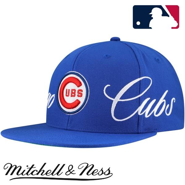 【送料無料】 MLB公式 正規品 メンズ キャップ 帽子 ハット ベースボールキャップ ミッチェルアンドネス Mitchell & Ness シカゴ・カブス 今永昇太 鈴木誠也 Chicago Cubs Just Don x MLB Lux Script Snapback Hat