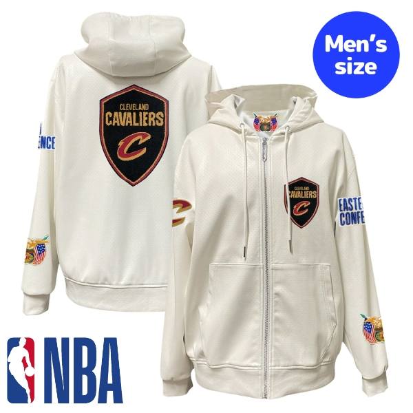 【送料無料】 NBA公式 メンズ パーカー フーディー 長袖トップス ジップアップパーカー ジェフ・ハミルトン Jeff Hamilton クリーブランド・キャバリアーズ Cleveland Cavaliers Vegan Leather Full-Zip Hoodie