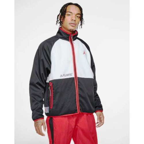 【ニコニコ銀行割引客体】【貨物輸送無料】 nike ナイキ ジョーダン 【メンズ大いさ】 Jordan AJ11 Polartec Fleece Jacket（Black/White/Gym Red） アウター フリースジャケット 前掛け 表どおり コート・ジャケット-メンズファッション
