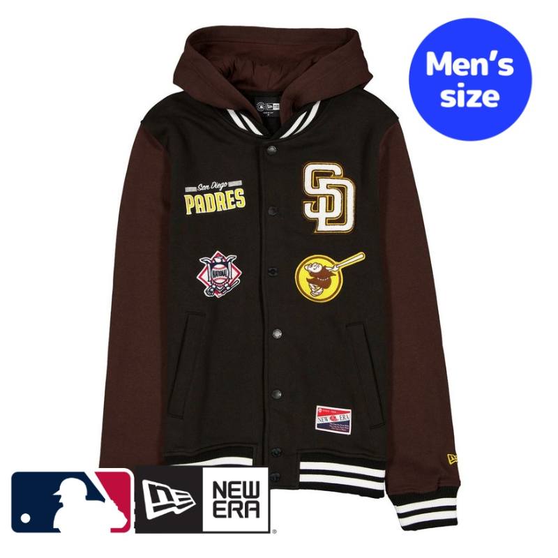 【送料無料】 MLB公式 メンズ アウター ジャケット スタジャン ジャンパー サンディエゴ・パドレス ダルビッシュ有 San Diego Padres Throwback Black Jacket ニューエラ New Era