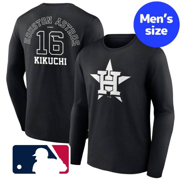 【送料無料】 MLBオフィシャル メジャーリーグ公式 メンズ ロンT 長袖Tシャツ トップス ヒューストン・アストロズ 菊池雄星 Houston Astros Monochrome Name & Number Long Sleeve T-Shirt
