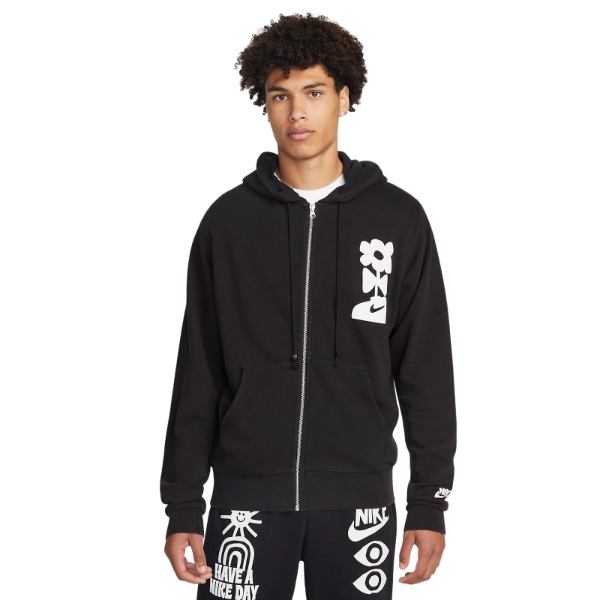 【送料無料】【メンズ】 ナイキ Nike Sportswear Full-Zip Washed French Terry Hoodie（Black/White） パーカー トレーナー 長袖トップス Men's｜USキッズウェア店 18,432円