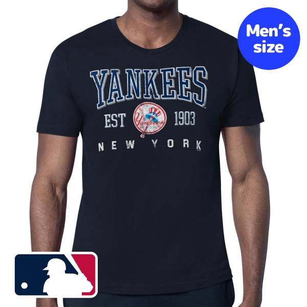 【送料無料】 MLB公式 メジャーリーグオフィシャル メンズ Tシャツ 半袖トップス スターター Starter ジャッジ ニューヨーク・ヤンキース New York Yankees Distressed Logo T-Shirt