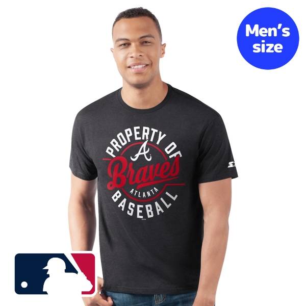 【送料無料】 MLB公式 メジャーリーグオフィシャル メンズ Tシャツ 半袖トップス スターター Starter アトランタ・ブレーブス Atlanta Braves Prime Time Property Of T-Shirt