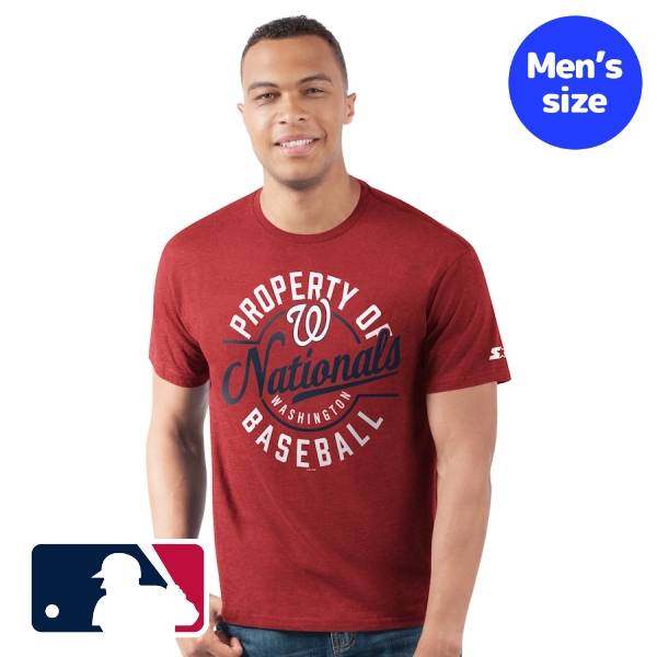 【送料無料】 MLB公式 メジャーリーグオフィシャル メンズ Tシャツ 半袖トップス スターター Starter ワシントン・ナショナルズ Washington Nationals Prime Time Property Of T-Shirt