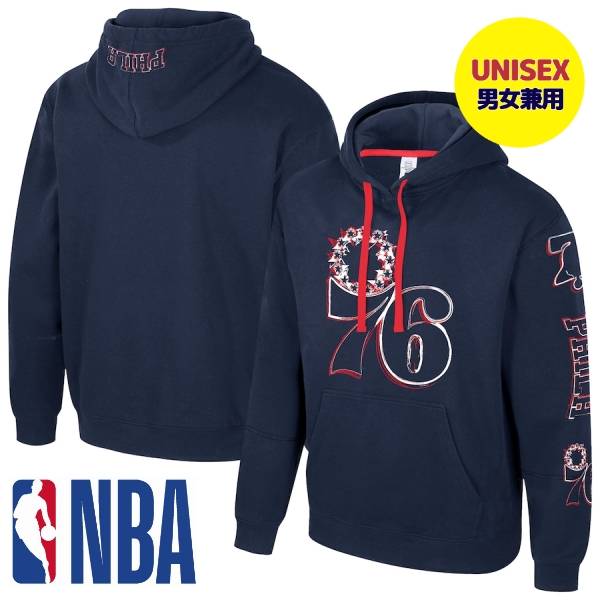 【送料無料】 NBA公式 ユニセックス 男女兼用 メンズ レディース パーカー フーディー トレーナー 長袖トップス スタジアム エッセンシャルズ Stadium Essentials フィラデルフィア・セブンティシクサーズ Philadelphia 76ers Unisex Elementized Pullover Hoodie