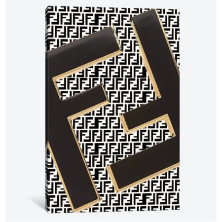 お洒落なオマージュアート Fendi Logo Design フェンディ FENDI キャンバスアート 絵画 インテリア 模様替え 引越し祝い 新築祝い 開店祝い ギフト プレゼント
