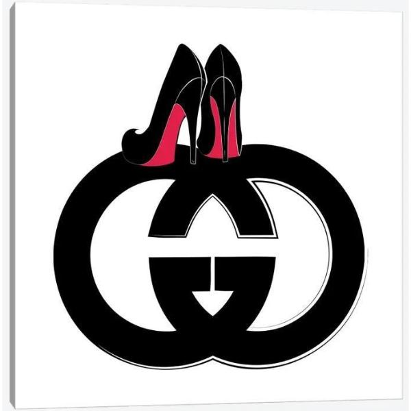 米国発のお洒落なブランドオマージュアート Gg Logo Heels グッチ Gucci キャンバスアート 絵画 インテリア 模様替え 引越し祝い 新築祝い 開店祝い ギフト プレゼント 引き出物 驚きの値段