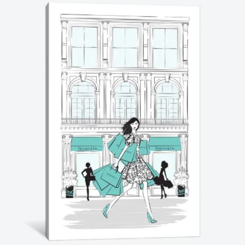 【送料無料】 米国発のお洒落なブランドオマージュアート Tiffany Shop New York ティファニー Tiffany キャンバスアート 絵画 模様替え 引越し祝い 新築祝い ギフト プレゼント 待合室 会議室