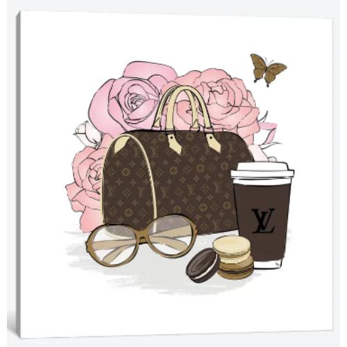 【送料無料】 米国発のお洒落なブランドオマージュアート LV Set ヴィトン Louis Vuitton キャンバスアート 絵画 インテリア 模様替え 引越し祝い 新築祝い 待合室 会議室