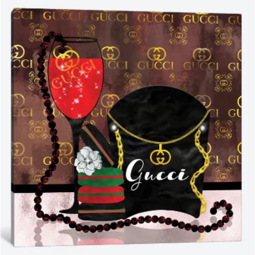 【送料無料】 米国発のお洒落なブランドオマージュアート Spoiled By Gucci グッチ GUCCI キャンバスアート 絵画 インテリア 模様替え 引越し祝い 新築祝い 待合室 会議室