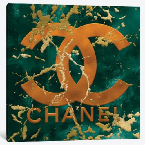 【送料無料】 米国発のお洒落なブランドオマージュアート Emerald Frost II シャネル CHANEL キャンバスアート 絵画 インテリア 模様替え 引越し祝い 新築祝い 待合室 会議室