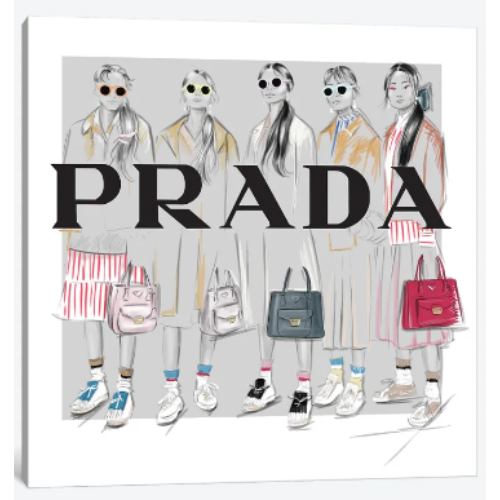【送料無料】 米国発のお洒落なブランドオマージュアート Prada プラダ PRADA キャンバスアート 絵画 インテリア 模様替え 引越し祝い 新築祝い 待合室 会議室