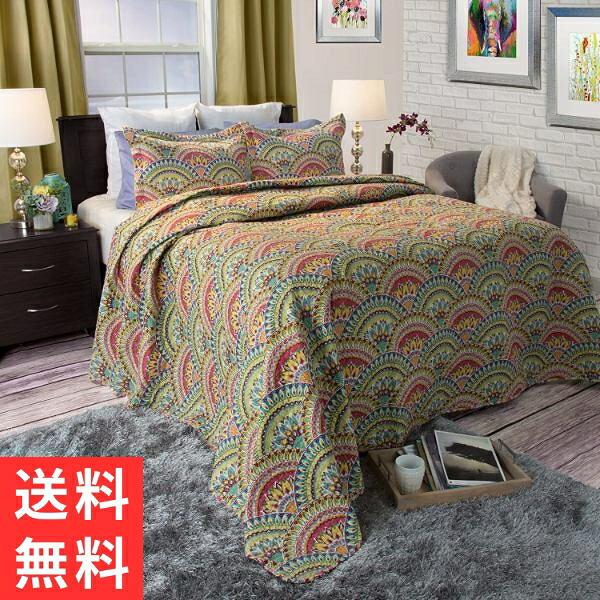 【送料無料】 Lavish Home ラヴィッシュ ホーム Melanieリバーシブルベッドキルトセット パッチワークベッドカバー ベットカバー ベットキルト 枕カバー 寝室 布団カバー 模様替え ベッドメイキング 結婚祝い 新築祝い|USキッズウェア店