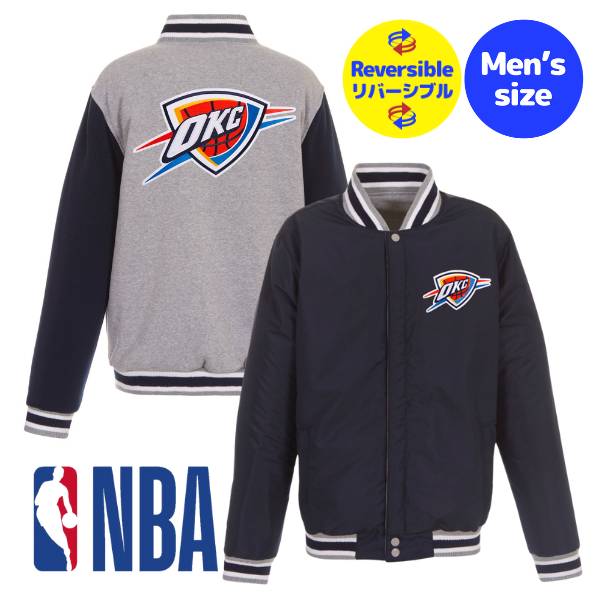 【送料無料】 NBA公式 JH Design メンズ スタジャン バーシティジャケット アウター ジャンパー オクラホマシティ・サンダー SGA シェイ Oklahoma City Thunder Two-Tone Reversible Fleece Jacket