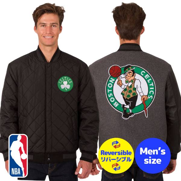 【送料無料】 NBA公式 JH Design メンズ スタジャン バーシティジャケット アウター ジャンパー ボストン・セルティックス Boston Celtics Wool & Leather Reversible Jacket