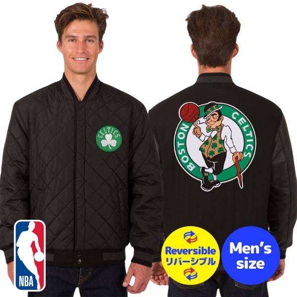 【送料無料】 NBA公式 JH Design メンズ スタジャン バーシティジャケット アウター ジャンパー ボストン・セルティックス Boston Celtics Wool & Leather Reversible Jacket
