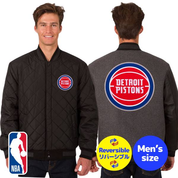 【送料無料】 NBA公式 JH Design メンズ スタジャン バーシティジャケット アウター ジャンパー デトロイト・ピストンズ Detroit Pistons Wool & Leather Reversible Jacket