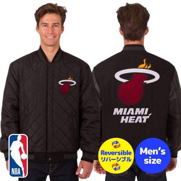 【送料無料】 NBA公式 JH Design メンズ スタジャン バーシティジャケット アウター ジャンパー マイアミ・ヒート ジミー・バトラー Miami Heat Wool & Leather Reversible Jacket