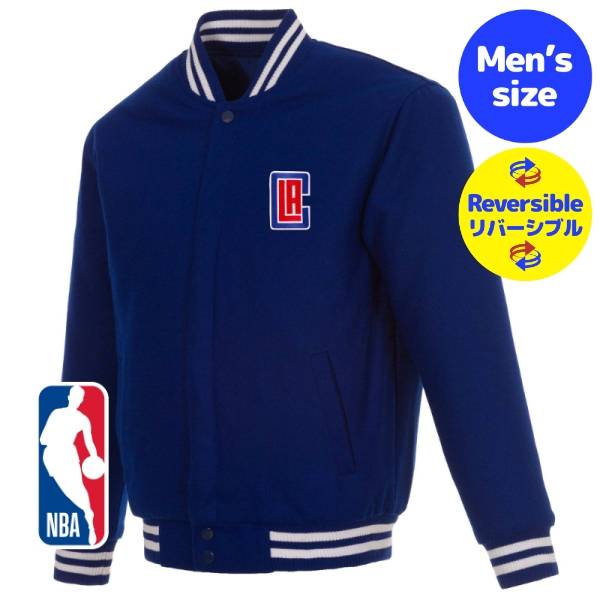 【送料無料】 NBA公式 JH Design メンズ スタジャン バーシティジャケット アウター ジャンパー ロサンゼルス・クリッパーズ Los Angeles Clippers Reversible Wool Jacket