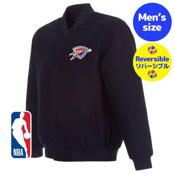 【送料無料】 NBA公式 JH Design メンズ スタジャン バーシティジャケット アウター ジャンパー オクラホマシティ・サンダー SGA シェイ Oklahoma City Thunder Reversible Wool Jacket