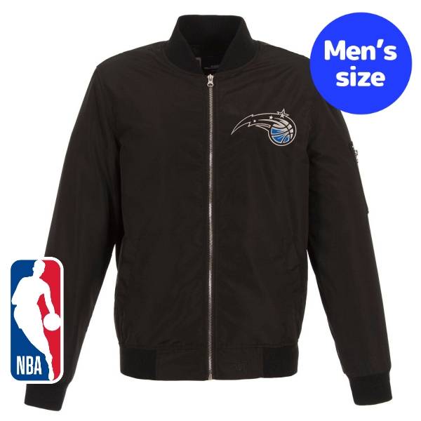 【送料無料】 NBA公式 JH Design メンズ ナイロンジャケット アウター スタジャン ジャンパー オーランド・マジック Orlando Magic Lightweight Nylon Bomber Jacket｜USキッズウェア店
