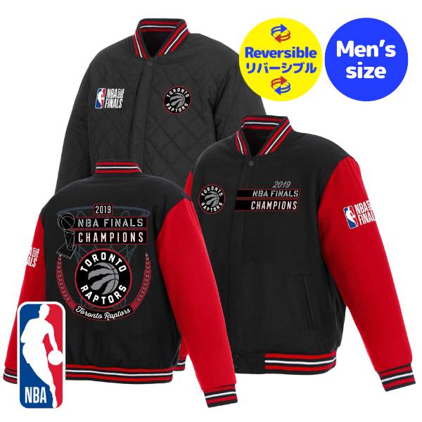 【送料無料】 NBA公式 JH Design メンズ スタジャン バーシティジャケット アウター トロント・ラプターズ Toronto Raptors 2019 NBA Finals Champions Reversible Two-Toned Wool Jacket