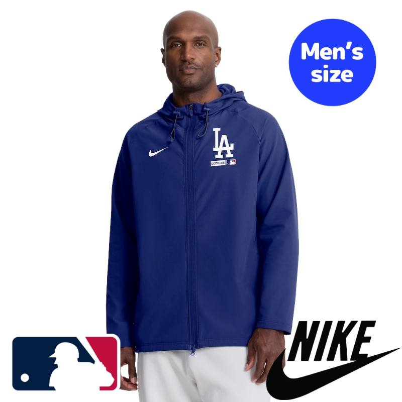Nike ナイキ MLB公式 メンズ ウィンドブレーカー ジャケット アウター ジャンパー ロサンゼルス・ドジャース 大谷翔平 山本由伸 佐々木朗希 Los Angeles Dodgers Authentic Collection Raglan Therma-FIT Full-Zip Hooded Jacket 【送料無料】