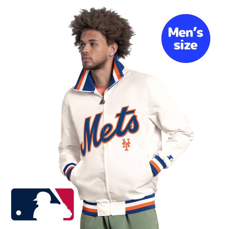 Starter スターター MLB公式 メンズ スタジャン バーシティジャケット アウター ジャンパー ニューヨーク・メッツ 千賀滉大 New York Mets The Captain Cooperstown Logo Full-Zip Varsity Jacket 【送料無料】