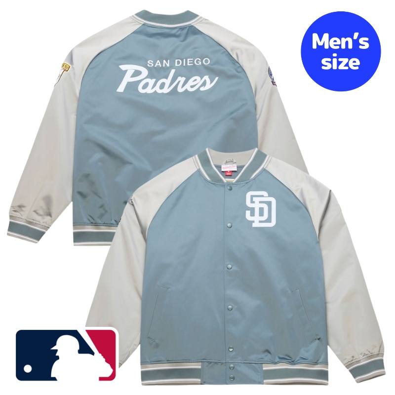Mitchell & Ness ミッチェルアンドネス MLB公式 メンズ 軽量 ライトウェイト スタジャン バーシティジャケット アウター ジャンパー サンディエゴ・パドレス ダルビッシュ有 San Diego Padres Thunderstorm Head Coach Lightweight Satin Full-Snap Jacket 【送料無料】