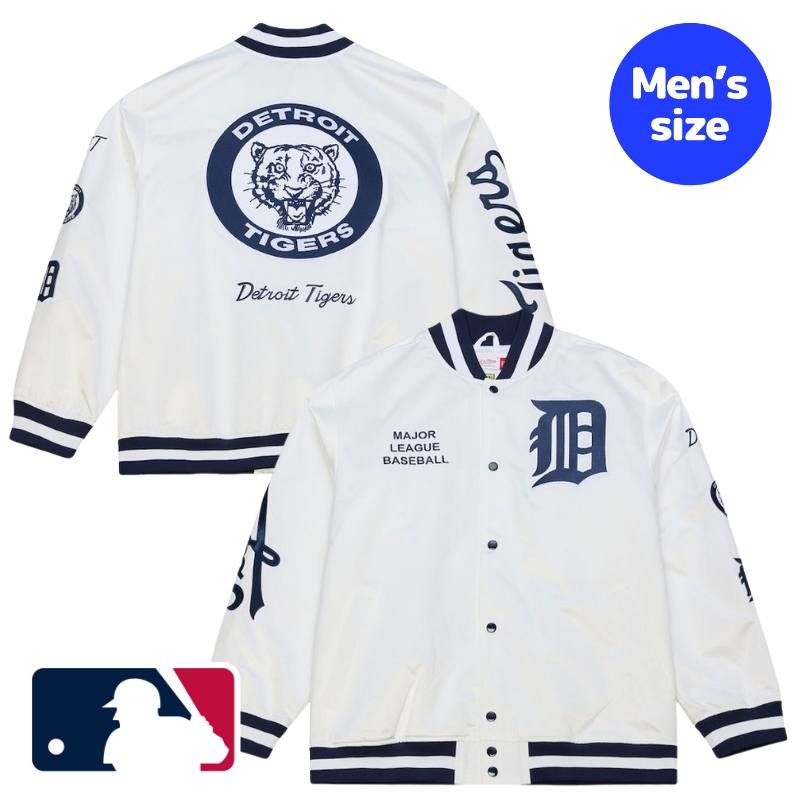 Mitchell & Ness ミッチェルアンドネス MLB公式 メンズ 軽量 ライトウェイト スタジャン バーシティジャケット アウター ジャンパー デトロイト・タイガース Detroit Tigers Cooperstown Collection Lightweight Satin Full-Snap Jacket 【送料無料】