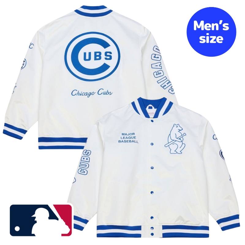 Mitchell & Ness ミッチェルアンドネス MLB公式 メンズ 軽量 ライトウェイト スタジャン バーシティジャケット アウター ジャンパー シカゴ・カブス 今永昇太 鈴木誠也 Chicago Cubs Cooperstown Collection Lightweight Satin Full-Snap Jacket 【送料無料】