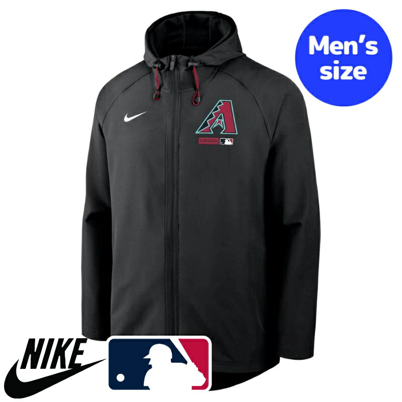アリゾナ・ダイヤモンドバックス MLB公式 正規品 メンズ ウィンドブレーカー アウター Nike ナイキ Arizona Diamondbacks Authentic Collection Raglan Therma-FIT Full-Zip Hooded Jacket 送料無料