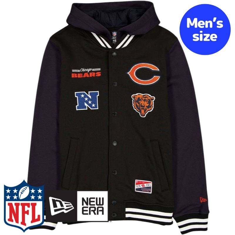 【送料無料】 NFL公式 メンズ アウター ジャケット スタジャン ジャンパー シカゴ・ベアーズ Chicago Bears Throwback Black Jacket ニューエラ New Era