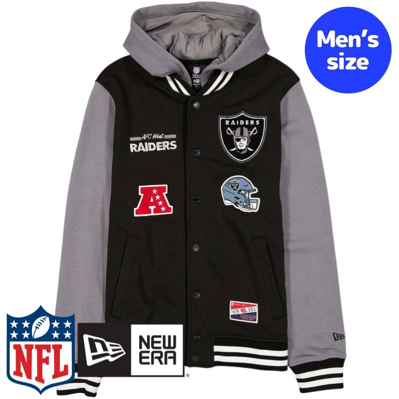 【送料無料】 NFL公式 メンズ アウター ジャケット スタジャン ジャンパー ラスベガス・レイダース Las Vegas Raiders Throwback Black Jacket ニューエラ New Era