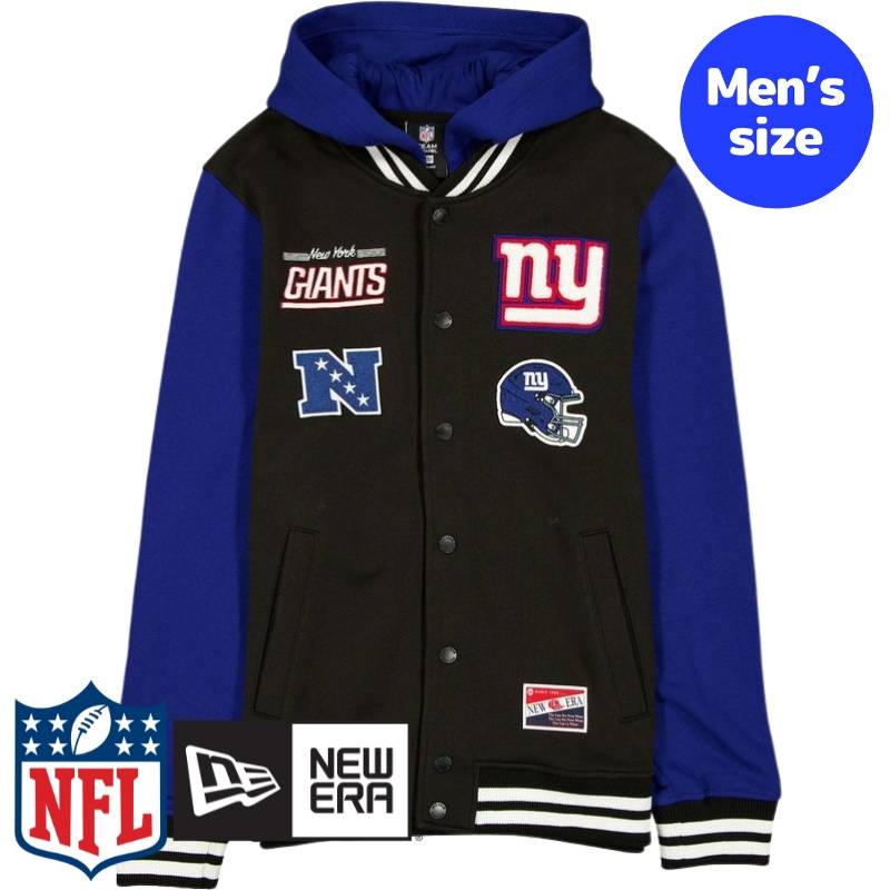 【送料無料】 NFL公式 メンズ アウター ジャケット スタジャン ジャンパー ニューヨーク・ジャイアンツ New York Giants Throwback Black Jacket ニューエラ New Era