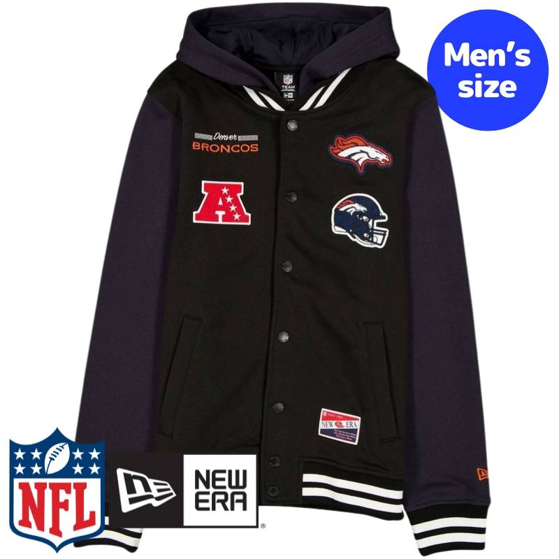 【送料無料】 NFL公式 メンズ アウター ジャケット スタジャン ジャンパー デンバー・ブロンコス Denver Broncos Throwback Black Jacket ニューエラ New Era