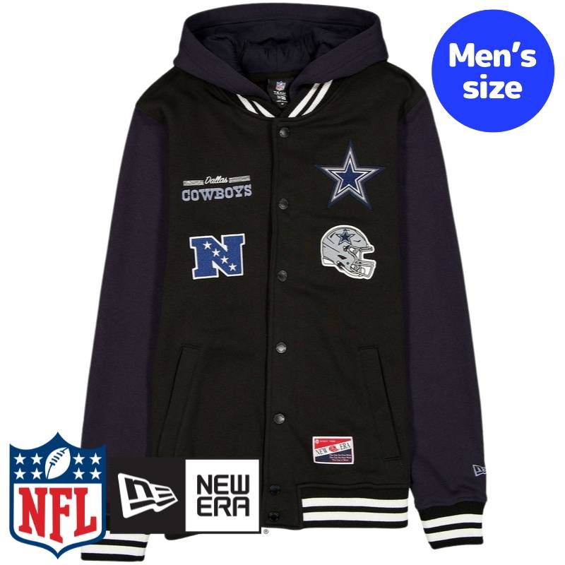 【送料無料】 NFL公式 メンズ アウター ジャケット スタジャン ジャンパー ダラス・カウボーイズ Dallas Cowboys Throwback Black Jacket ニューエラ New Era