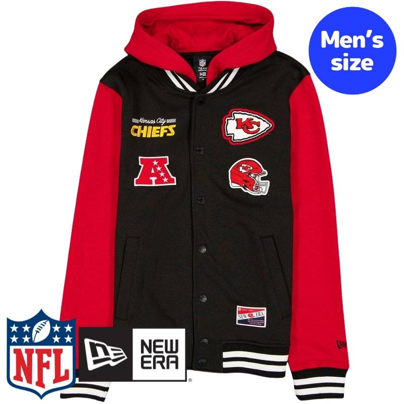 【送料無料】 NFL公式 メンズ アウター ジャケット スタジャン ジャンパー カンザスシティ・チーフス Kansas City Chiefs Throwback Black Jacket ニューエラ New Era