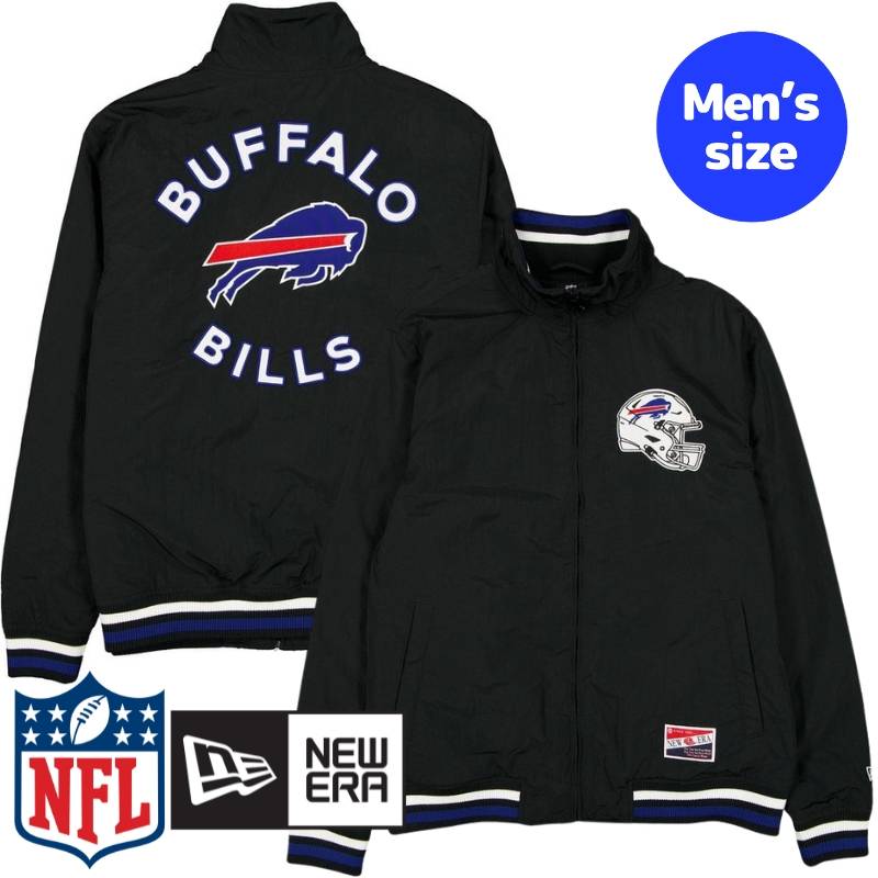 【貨物輸送無料】 NFL堅苦しさ メンズ アウター コーチジャケット ナイロン上衣 ウィンドブレーカー 前掛け バッファロー・ビルズ Buffalo Bills Throwback Nylon Jacket ニュー内鰓 New Era