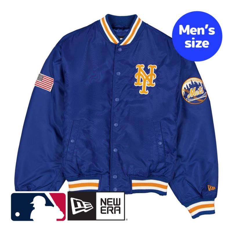 【送料無料】 MLB公式 メンズ アウター バーシティジャケット スタジャン ジャンパー ニューエラ ニューヨーク・メッツ 千賀滉大 New Era Cap New York Mets Authentic Blue Stadium Jacket