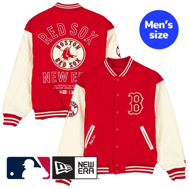 【送料無料】 MLB公式 メンズ アウター バーシティジャケット スタジャン ジャンパー ニューエラ ボストン・レッドソックス 吉田正尚 New Era Cap Boston Red Sox Patched Red Varsity Jacket