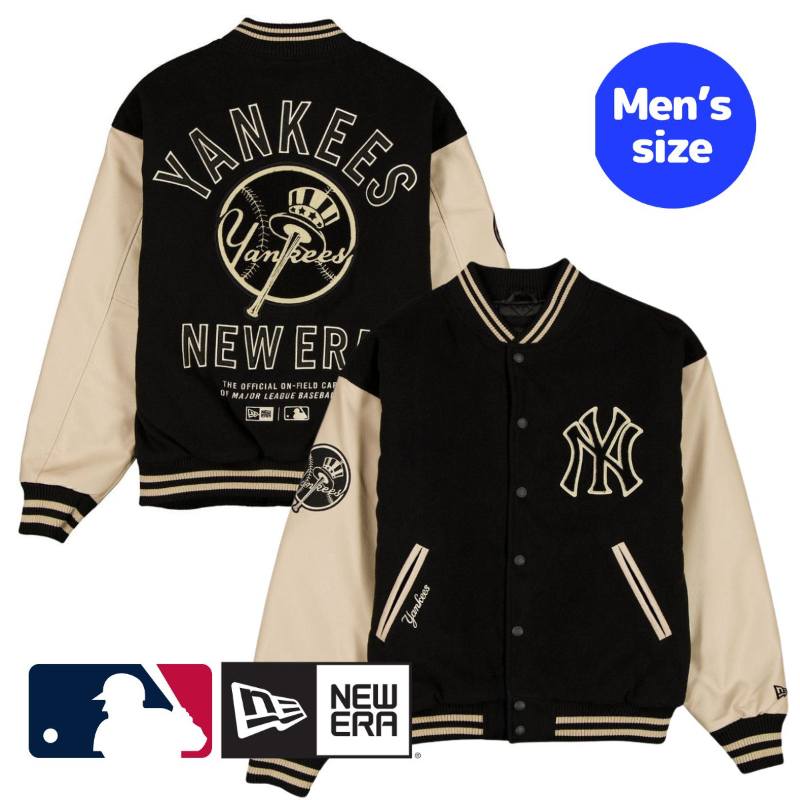 【送料無料】 MLB公式 メンズ アウター バーシティジャケット スタジャン ジャンパー ニューエラ ニューヨーク・ヤンキース ジャッジ New Era Cap New York Yankees Patched Black Varsity Jacket