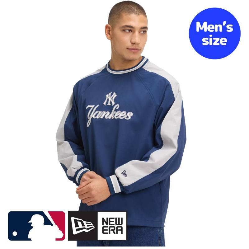 【貨物輸送無料】 MLB堅苦しさ メンズ ウィンドブレーカー アウター 上衣 前掛け ナイロン上衣 ニュー内鰓 ニューヨーク州・ヤンキース 価値づける New Era Cap New York Yankees Blue Windbreaker